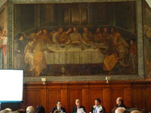  convegno su Tommasa Alfieri Sergio Soletta tra Mario Mancini, Don Pierangelo Iacobelli, Padre Fausto Gianfreda