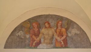 restauro conservativo della lunetta dipinta a fresco sotto i portici di palazzo dei Priori