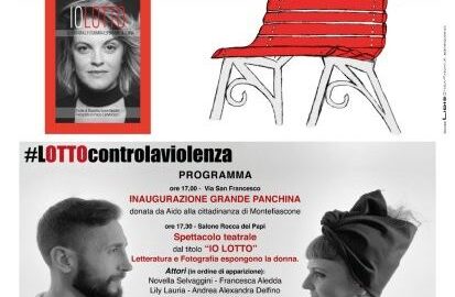 Lotto contro ogni genere di violenza”, la grande panchina donata da Aido, Associazione italiana donatori d'organo, Gruppo Comunale Montefiascone 'Ornella Cacalloro'