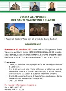 Itinerario della fede santi Valentino ed Ilario